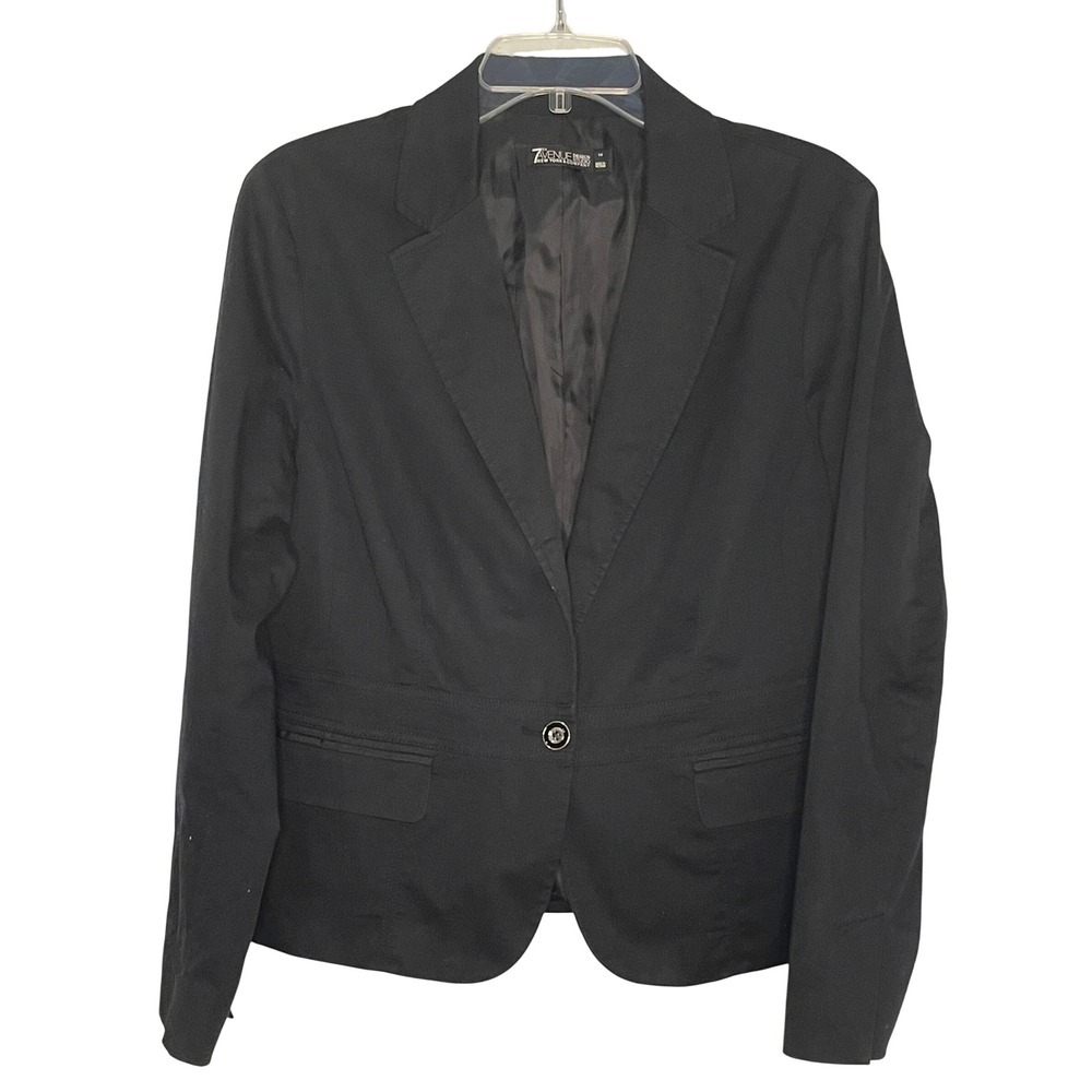 7th Avenue New York & Company Size 14 Black Single Button Blazer Jacket